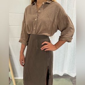 Linenfox | Oversized Linen Shirt Size XS